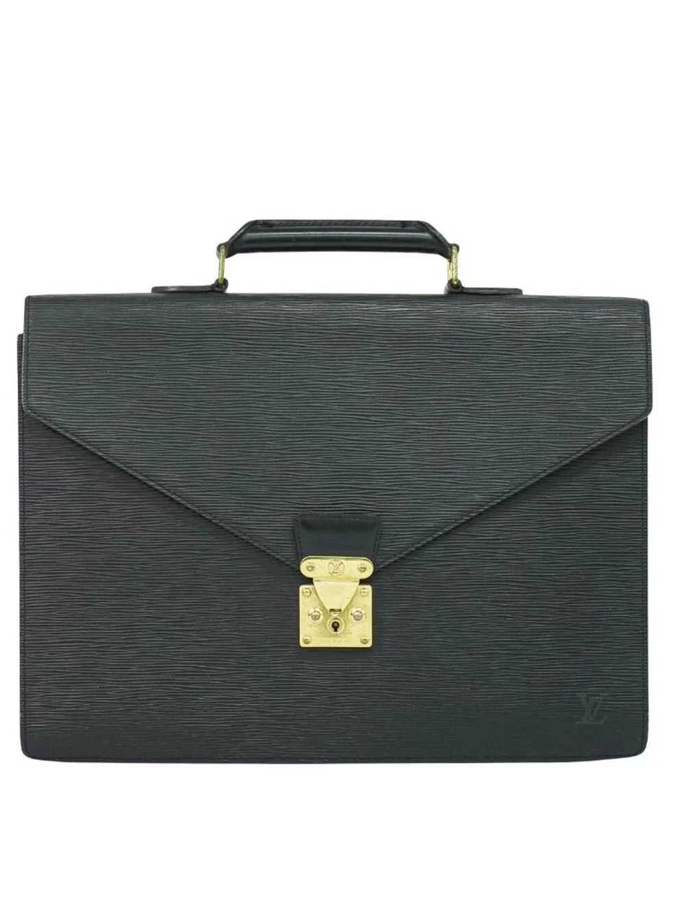 Louis Vuitton LV Serviette Conseil Epi Leather Business Bag Handbag Noir Black